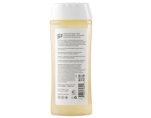 Prell Coconut Milk + Rice Water Shampoo - Color Safe Anti-Breakage Repair for Damaged Hair | 13.5 fl. oz (Pack of 2)