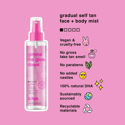 b.tan Self Tan Gel & Face Mist Kit - Transfer-Resistant Tanning Gel with Gradual Tan Mist