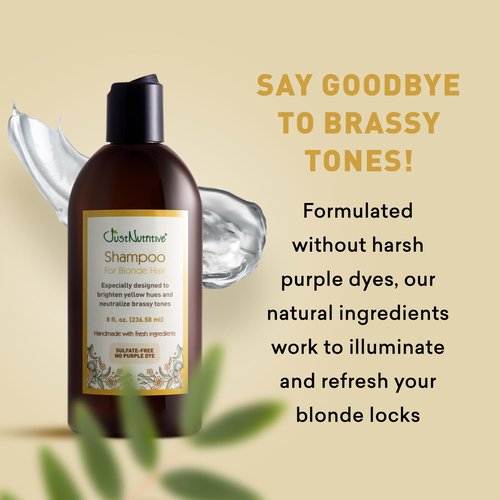 Just Nutritive Shampoo - Blonde Hair Care for Natural & Color-Treated Hair | Neutralizes Brassy Tones, 8 oz.