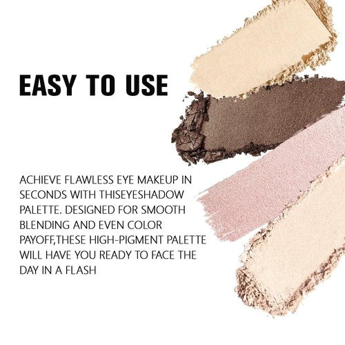 Kaely Eyeshadow Quad - Natural Nude Shimmer Palette for Mature Skin | Pigmented & Waterproof, 01