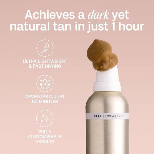 Bali Body 1-Hour Express Self Tanner Foam - Dark Shade, Fast-Drying, Streak-Free Formula for a Flawless Tan | Vegan & Cruelty-Free (225 ml/7.61 fl oz)