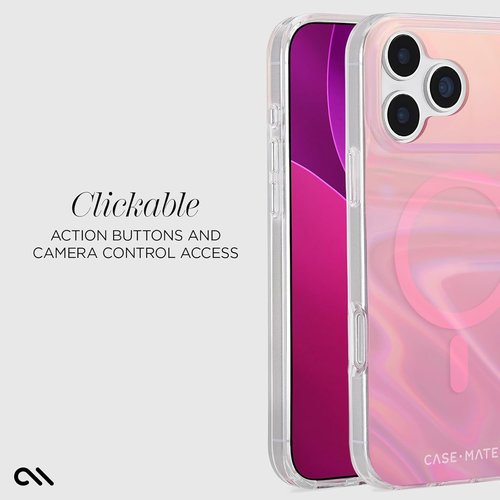Case-Mate Soap Bubble iPhone 17 Pro Max Case - Stylish Peach Iridescent Cover with 12ft Drop Protection | MagSafe Compatible