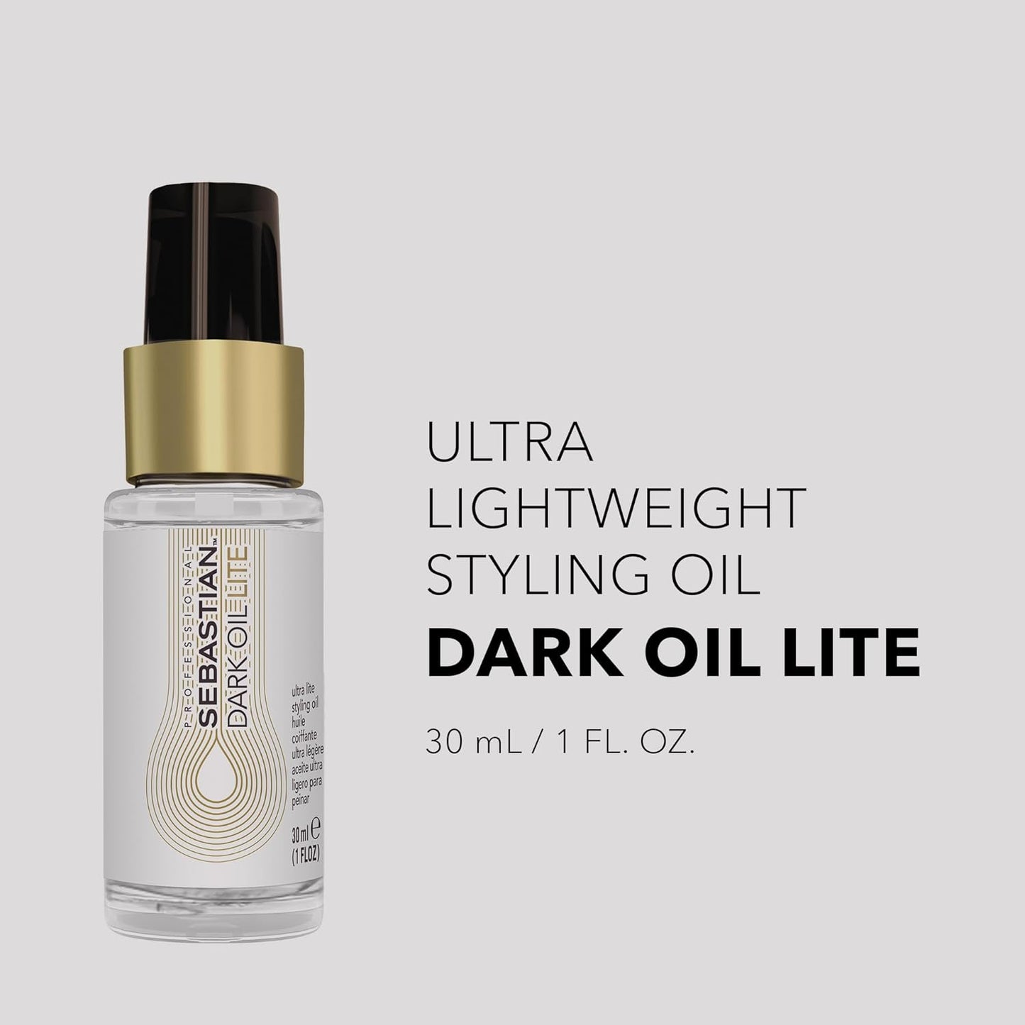 Sebastian Professional Dark Oil Lite - Ultra Light Styling Hair Oil | 1 Fl Oz for Effortless Shine