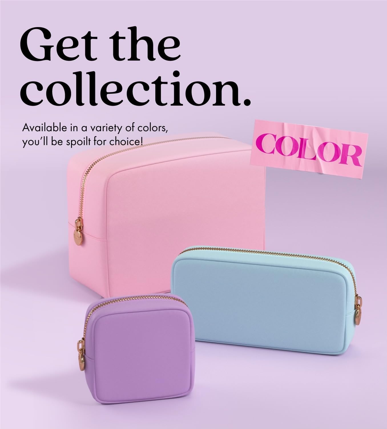 Embla Makeup Bag Travel Cosmetics Pouch and Toiletry Bag, Nylon Zipper Pouch Purse, Cute Make Up Organizer Storage Tote for Women Girls, Waterproof Travel Skincare Case, Small Makeup Bags, Periwinkle