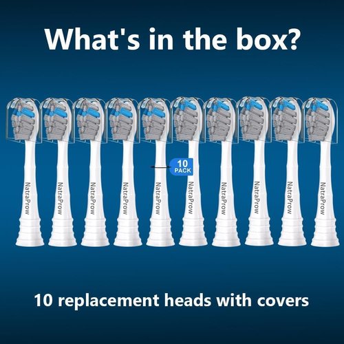 Philips Sonicare Replacement Toothbrush Heads - Charcoal Refills for HX6, HX9, C-2 Series | 10 Pack