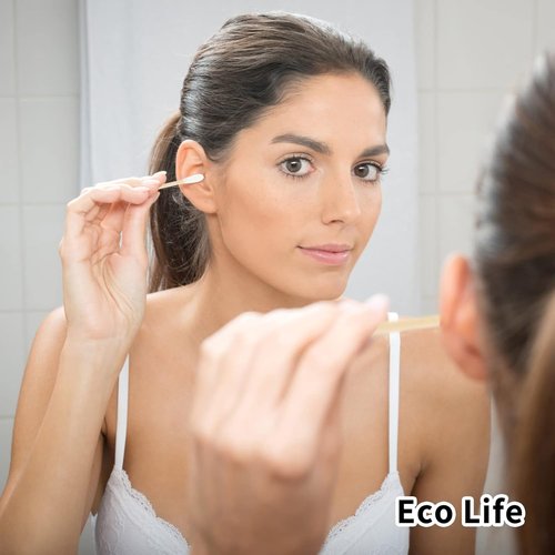 Bamboo Cotton Swabs - Eco-Friendly 400 Count Cotton Buds for Gentle Ear Cleaning