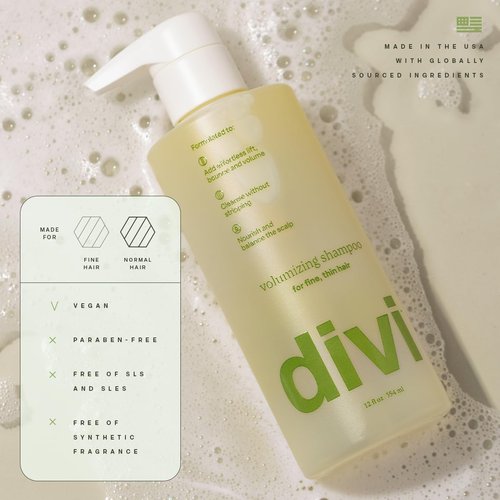 Divi Volumizing Shampoo - Lightweight Formula for Fine Hair | Nourishes and Balances Scalp