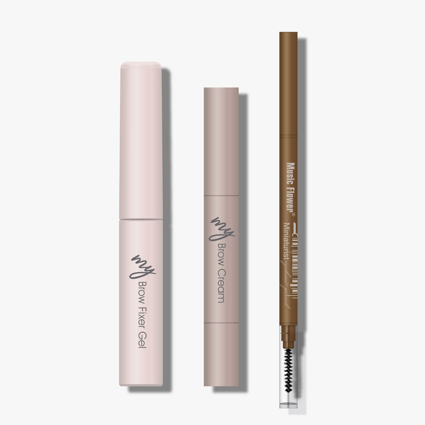 MAKETOPYZN 3-IN-1 Brow Kit, Multi-tasking Eyebrow Makeup Includes Brow Sculpt + Brow Pomade + Brow Pencil, Sculpt, Shade and Define 3D Natural Long Lasting Eyebrows (DARK BROWN)