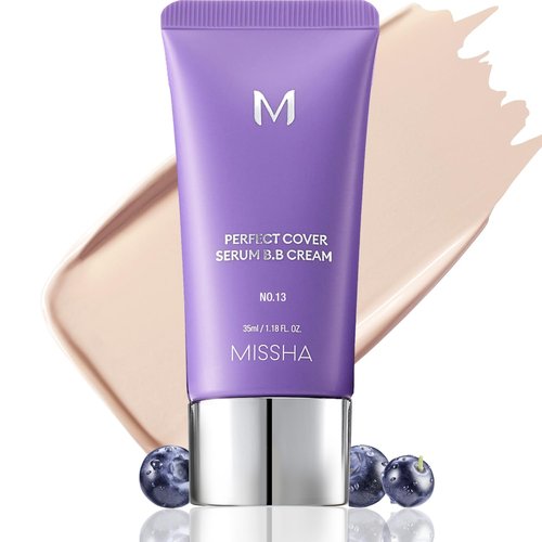 MISSHA M Perfect Cover Serum BB Cream - Light Fair No. 13 | Tinted Moisturizer & Skin Care Foundation, 1.18 Fl Oz
