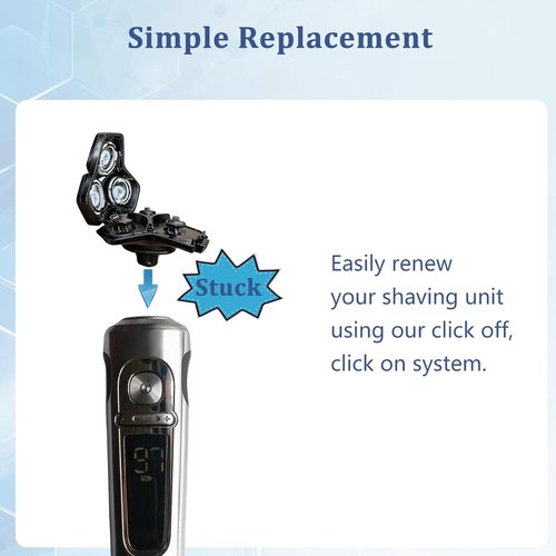 Philips Norelco SH71 Shaver Head Replacement - Complete Rotary Unit with 15 Precision Blades (Blue)