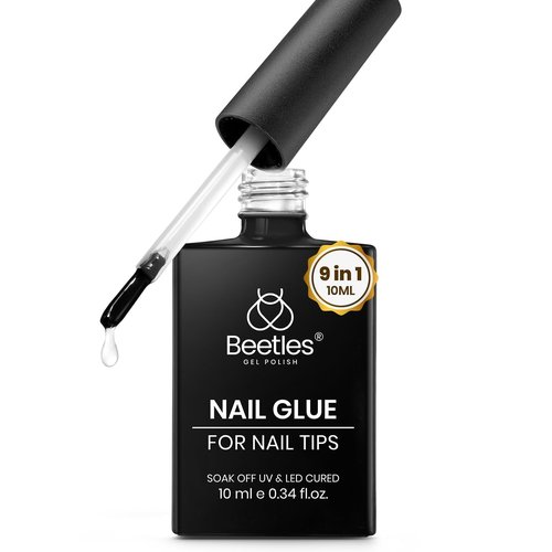 beetles Gel Polish 9 in 1 Nail Glue Gel for Nails Tips 10ml Long Lasting Uv Nail Glue for Acrylic False Nail Tips Base Coat Blooming Nail Gel Led Lamp Required