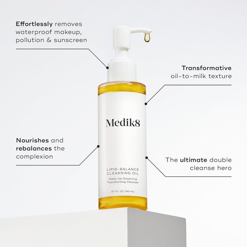 Medik8 Lipid-Balance Cleansing Oil - Transformative Facial Cleanser for Radiant Skin - 4.7 oz