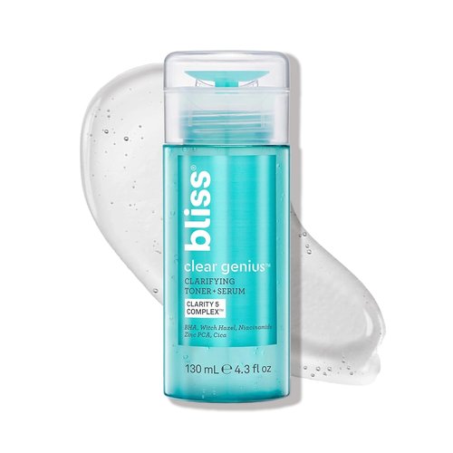 Bliss Clear Genius Toner & Serum - 4.3 Fl Oz | Purifies Pores & Calms Skin with Salicylic Acid & Niacinamide
