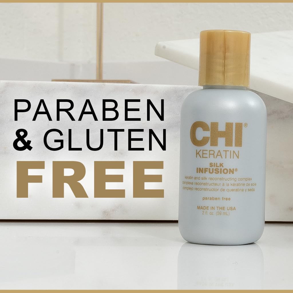 CHI Keratin Silk Infusion - Hydrating Hair Serum for Softness & Shine | Sulfate-Free, 2 Oz