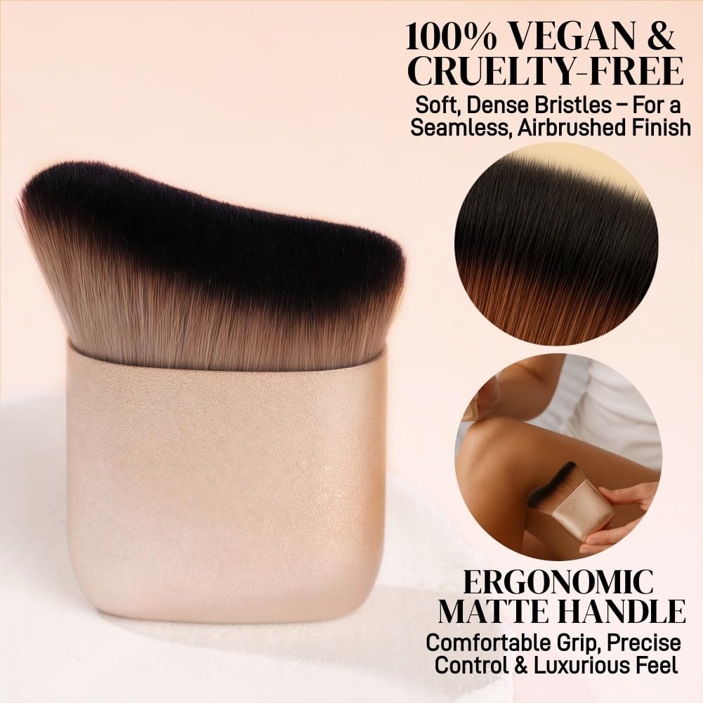 Skiennix Self Tanner Blend Brush - Professional Kabuki Brush for Flawless Streak-Free Tanning Application