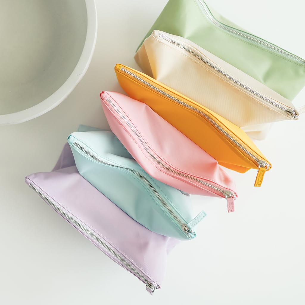 Honeycat Accordion Bag Clutch 6 Compartment Travel Zipper Compact Expandable Cosmetic Accessory Pouch in Pastel Dusk