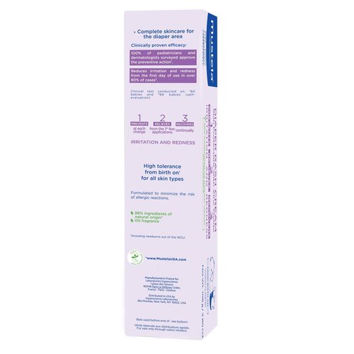 Mustela Baby Diaper Rash Cream - Fragrance-Free Skin Protectant with Zinc Oxide - 98% Natural Ingredients