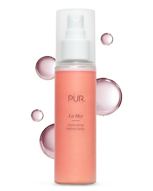 PÜR MINERALS Lit Mist Illuminating Setting Spray - Long-Lasting Makeup Finishing & Hydration - Lightweight Dewy Glow
