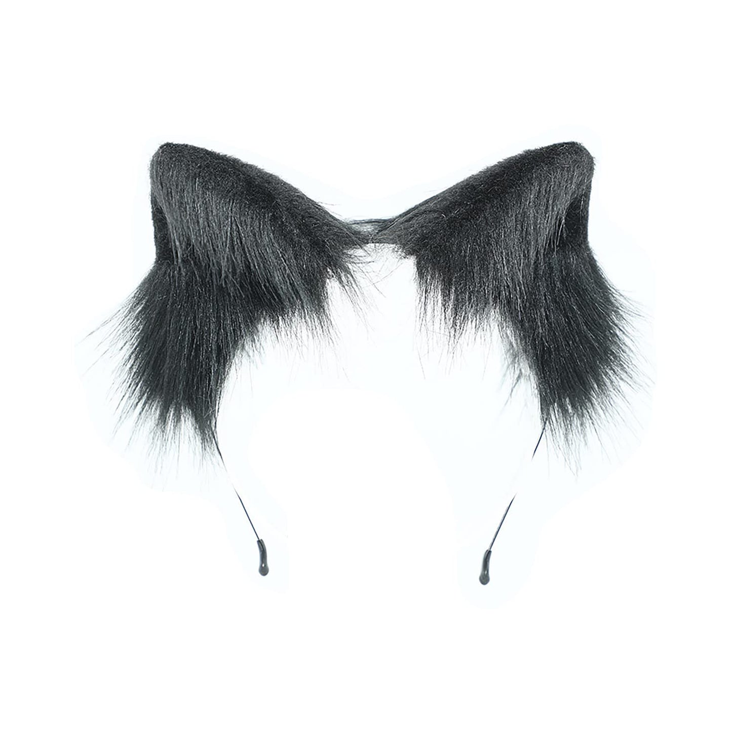 Faylay Wolf/Fox/Cat Ear Cosplay Headwear Girl Accessories Handmade Hairband Furry Ear Faux Fur Headband (SJ-3 Black)