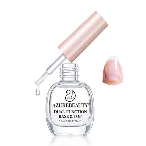 AZUREBEAUTY 2-in-1 Base & Top Coat Nail Polish - Clear Quick-Dry Strengthener for High-Gloss Shine