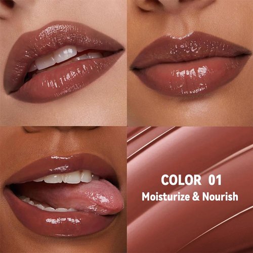 FeiCuiYun Brown Honey Tinted Lip Stain - Hydrating Lip Balm & Gloss for All Skin Tones | Natural Black Cherry Tint