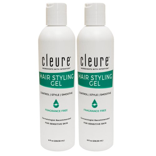 Cleure Lightweight Hair Styling Gel - Hypoallergenic, Fragrance Free for Edge Control to Tame Frizz with Medium Hold