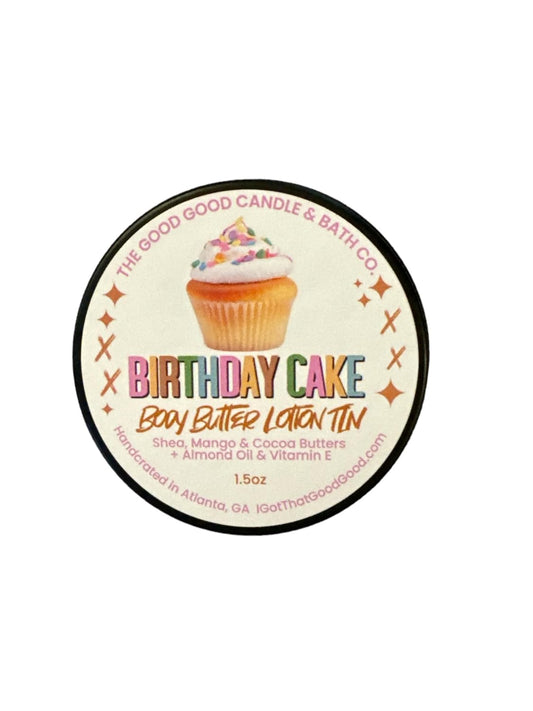 The Good Good Candle & Bath Birthday Cake Body Butter Lotion - 1.5oz | Shea, Mango & Cocoa Butters