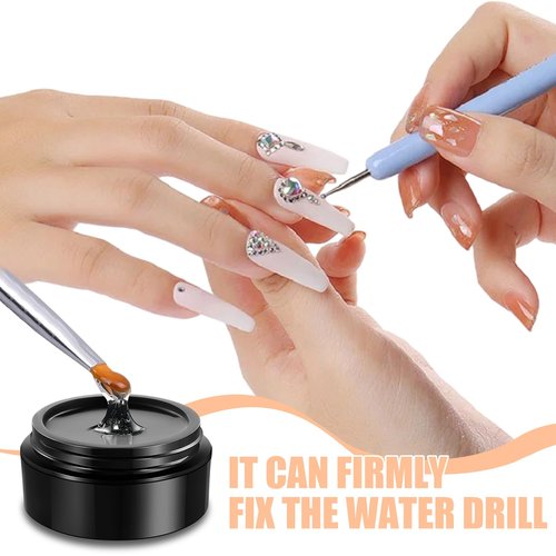 HiLemon 3D Rhinestone Gel for Nails, Clear Nail Gem Adhesive for 3D DIY Decorations Nails Art, Super Strong Glue for Jewelry Diamonds, No Wipe Needed (3D Rhinestone Gel, 15ml)
