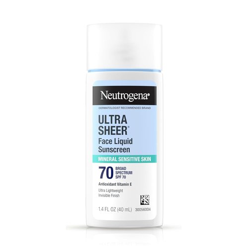Neutrogena Ultra Sheer Liquid Mineral Sunscreen - Lightweight SPF 70 for Sensitive Skin | 1.4 fl. oz