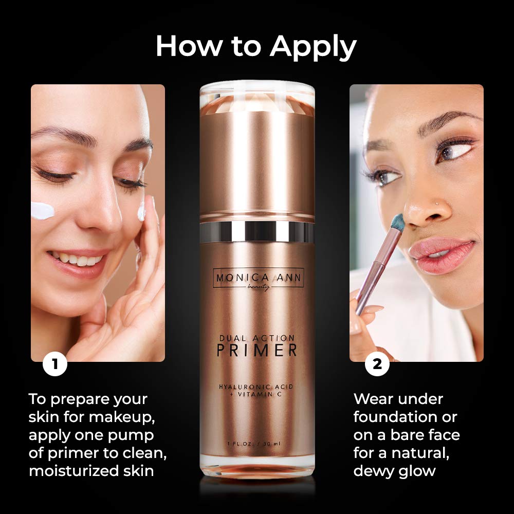 Skiennix Dual-Action Face Primer - 30 mL Hydrating Makeup Primer with Vitamin C & Hyaluronic Acid | Smoothing Translucent Matte Finish
