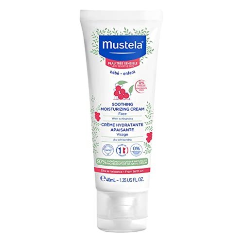 Mustela Baby Soothing Moisturizing Cream | Fragrance-Free Face Moisturizer for Sensitive Skin - 1.35 fl. oz.
