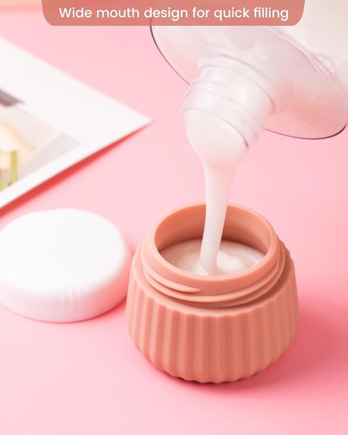 Mrsdry Travel Toiletry Containers - TSA Approved Leak-Proof Silicone Jars | 4-Pack Portable Size