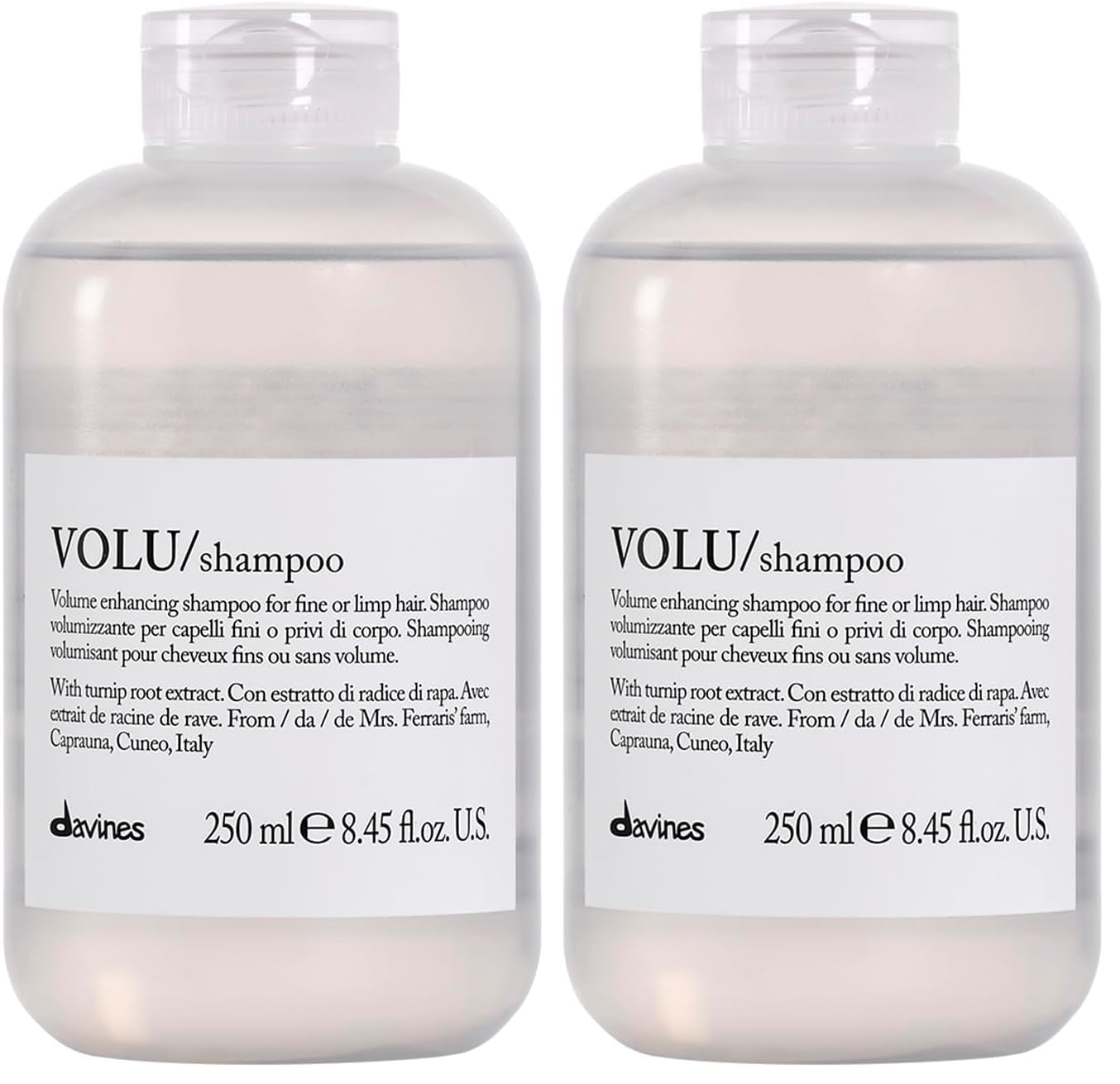 Davines VOLU Shampoo - Volumizing Shampoo for Fine Hair | Gentle Everyday Formula for Lift and Body