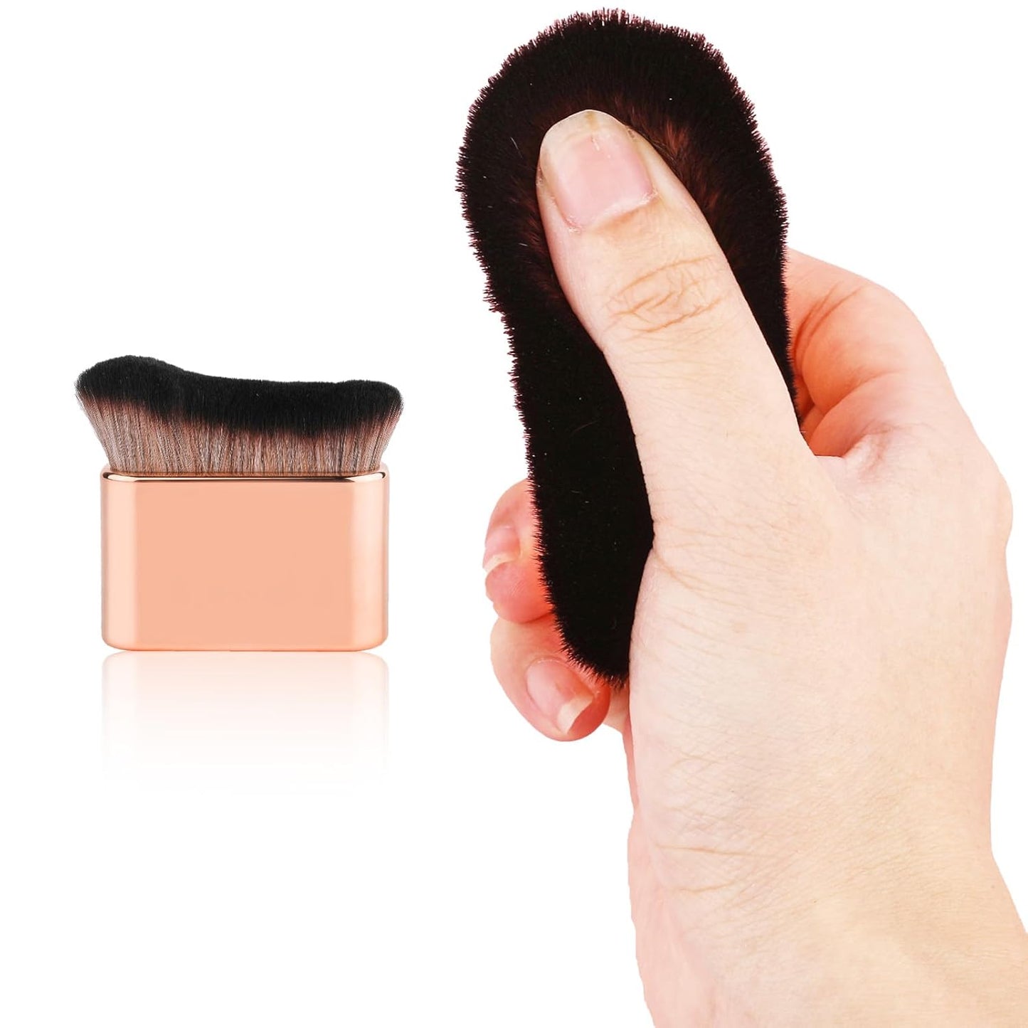 Skiennix Self Tanning Brush - Premium Foundation Tan Applicator for Face & Body (Rose Gold)