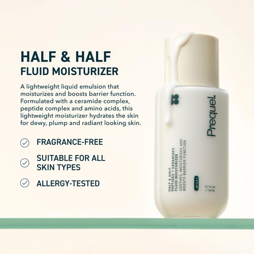 Prequel Skin Half and Half Moisturizer - Lightweight Ceramide Peptide Lotion for All Skin Types