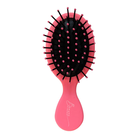 Essential Mini Hair Brush by BeaverStrong, Pocket-size Detangler Brush with Soft Bristles for Travel, Toddlers, Kids, Teens (Warm Pink)