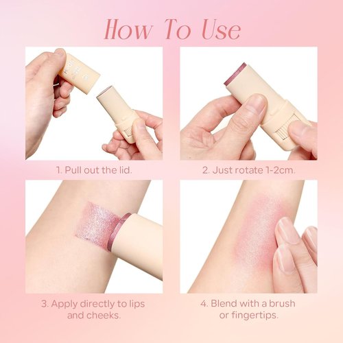 Regine Switzerland Mineral Color Balm - SPF 35 Multi-Color Stick for Lips, Cheeks & Eyes - Blendable, Creamy Formula in Pink