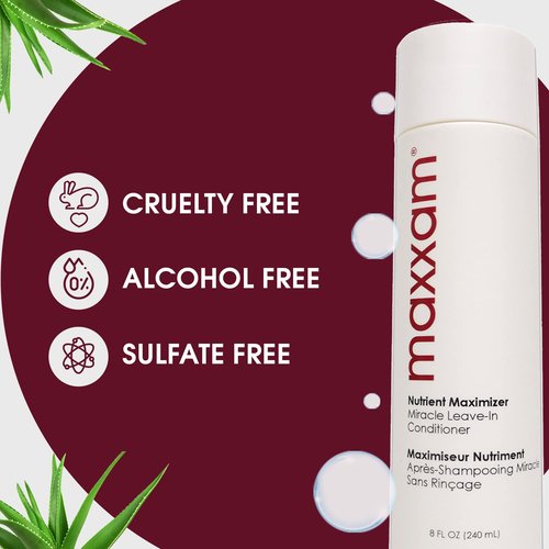 Maxxam Nutrient Maximizer Leave-In Conditioner - Frizz Control & Repair for All Hair Types | 8 Fl Oz
