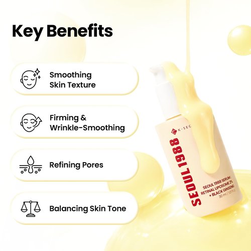K-SECRET SEOUL 1988 Retinal Serum - Advanced 2% Retinal Liposome & 58% Black Ginseng Extract | Anti-Aging & Skin Texture Care, 30ml / 1.01 fl oz