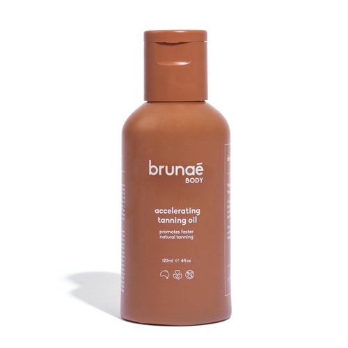 BRUNAE BODY® Dark Tanning Oil [FOR DARKER & FASTER TAN] - Accelerating Formula for Tanning Beds & Outdoor Sun - Tan Enhancer - 14+ Natural Oils with Buriti & Jojoba - 100% Vegan & Australian Made