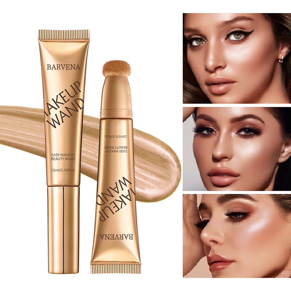 Skiennix Liquid Highlighter Wand - Luminous, Buildable Formula for Glowing Skin | Vegan & Cruelty-Free (Bare Rosé)