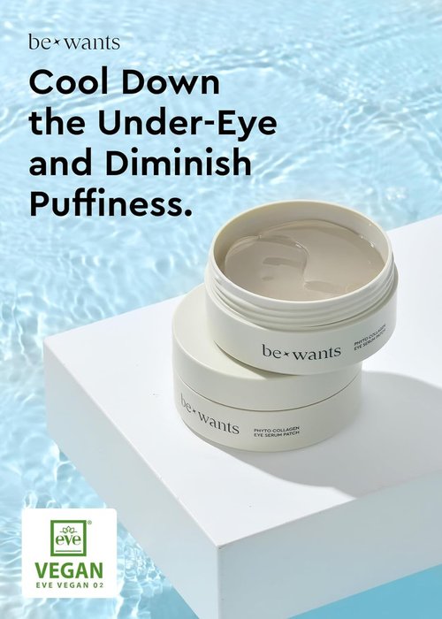 Bewants Under Eye Patches - Vegan Collagen & Bamboo Water for Dark Circles | 60 Pieces