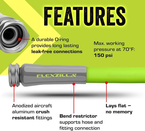 Flexzilla Garden Hose - 5/8" x 50 ft. | Lightweight, All-Weather, Durable & Flexible Design