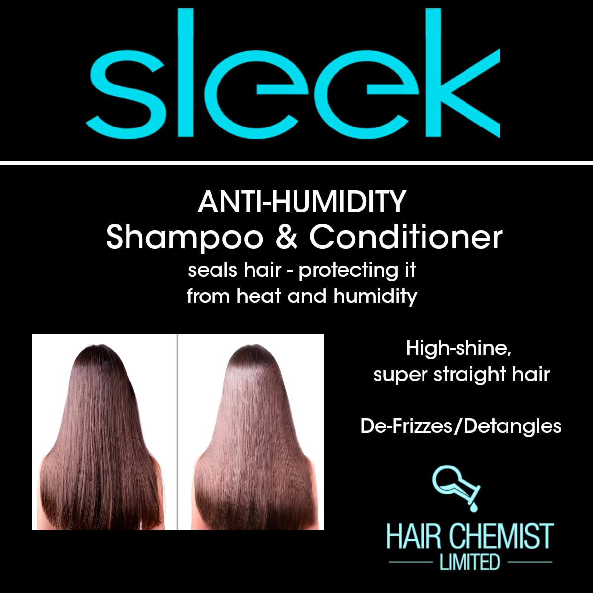 Hair Chemist SLEEK Anti-Humidity Conditioner - Defrizzing Formula for Dry, Frizzy Hair | 8 oz.