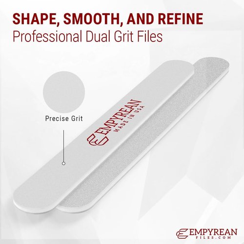 Empyrean Premium Nail Files - Fine 280/320 Extra Fine | Disinfectable & Washable | Pink Cushion File