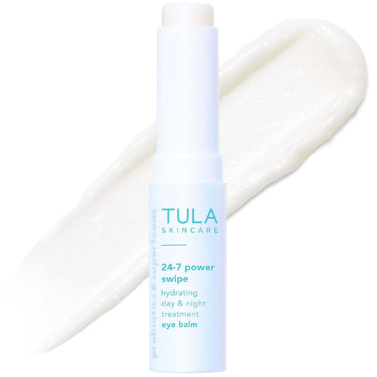 TULA Skin Care 24-7 Power Swipe Hydrating Eye Balm - Instant Dark Circle Treatment, Portable - 0.23oz