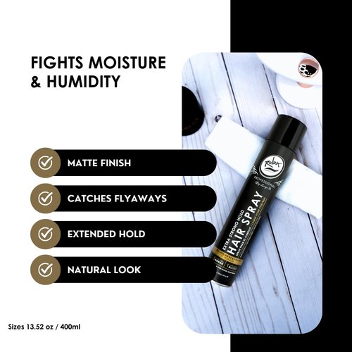 Rolda Extra Strong Hold Hair Spray - Matte Finish, Pro-Vitamin B5, Humidity Control | 13.52oz