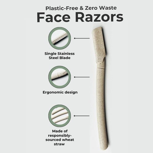 Same Skincare Dermaplane Razor - 4 Pack Compostable Face Razors for Gentle Exfoliation | Plastic-Free