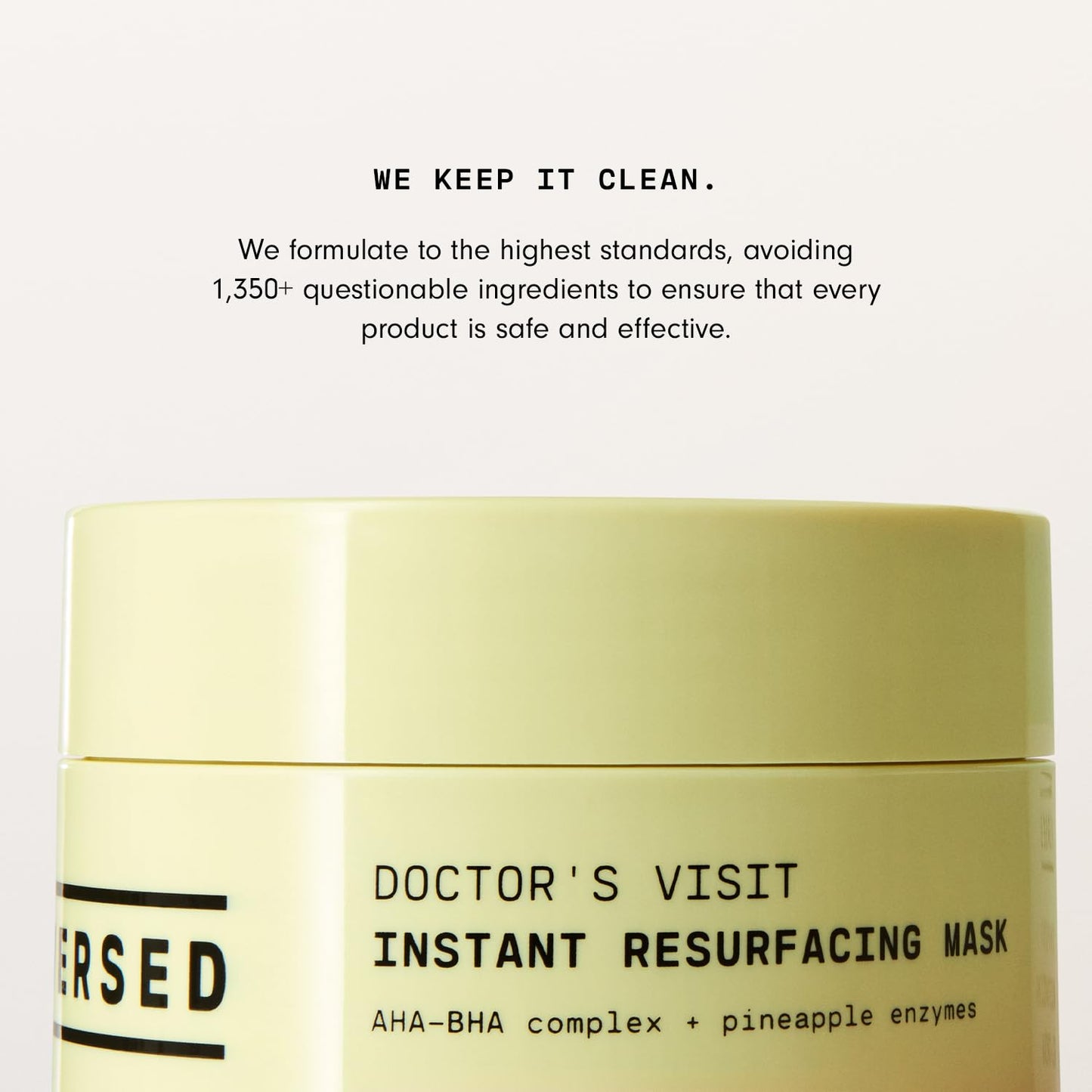 Versed Doctor’s Visit Instant Resurfacing Face Mask - Exfoliating AHA, BHA & Enzyme Formula - Brightens & Moisturizes Skin with Vitamin C - Vegan (1.7 fl oz)