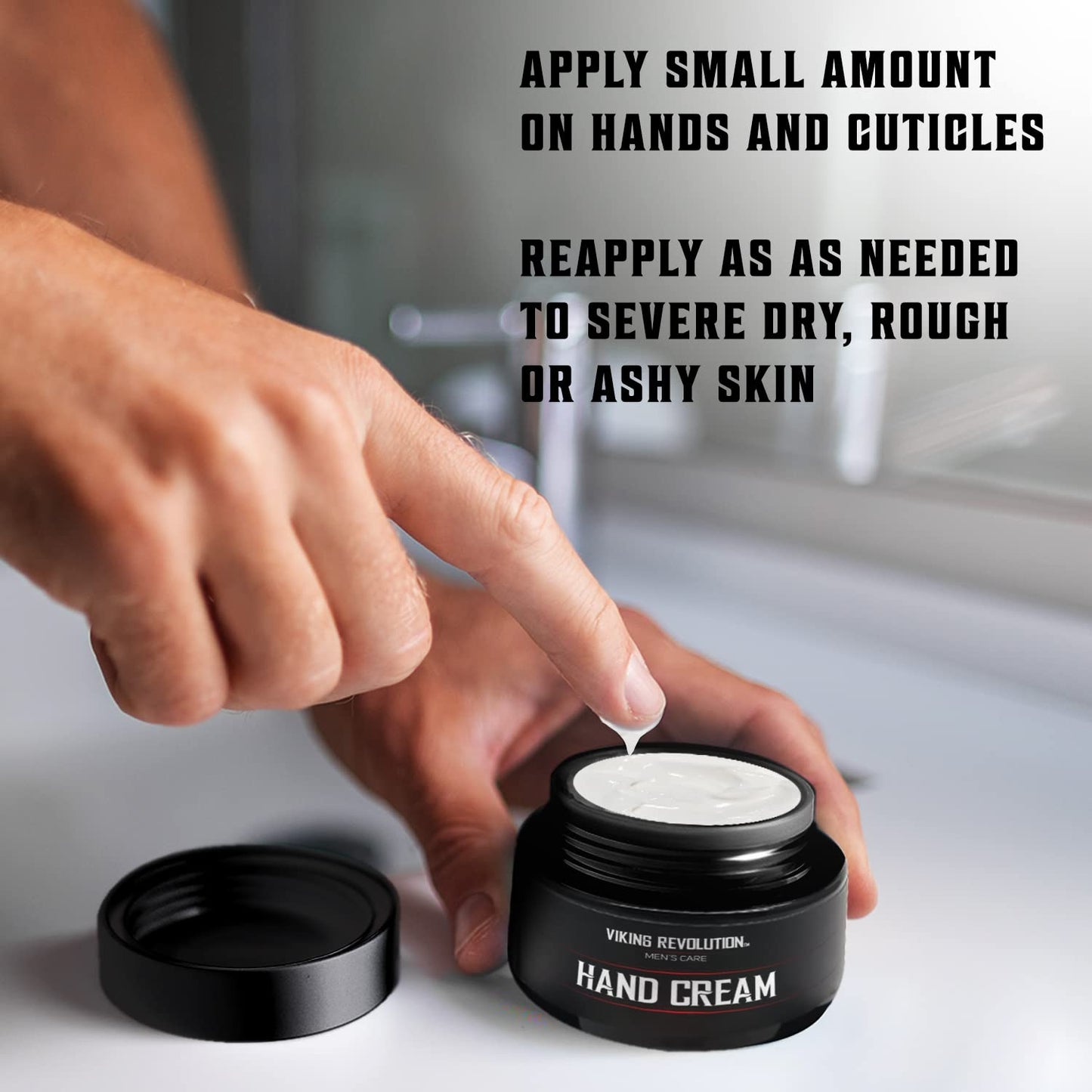 Viking Revolution Men's Hand Cream - Aloe Vera & Vitamin E Repair for Dry, Cracked Hands (3.5oz)